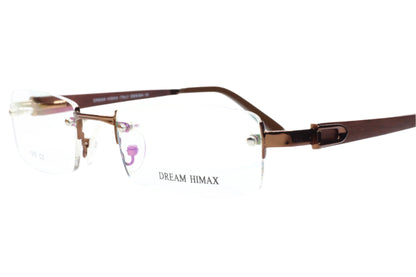 Dream Himax H305 Bronze Rimless Metal Luxury Italy Eyeglasses Optical Frames ABC Optical Eyeglasses