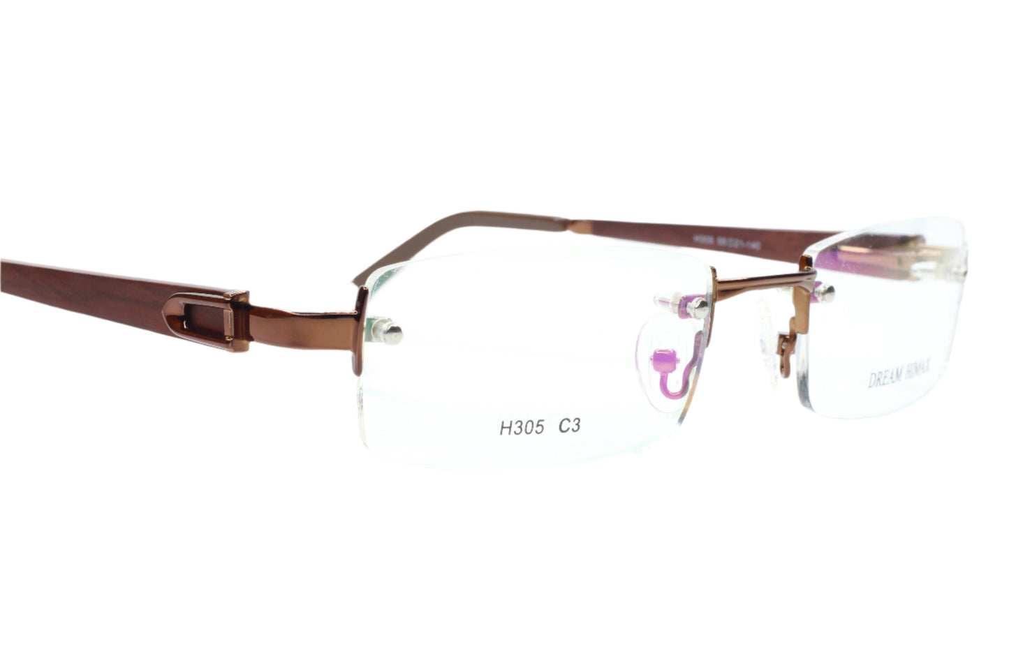 Dream Himax H305 Bronze Rimless Metal Luxury Italy Eyeglasses Optical Frames ABC Optical Eyeglasses