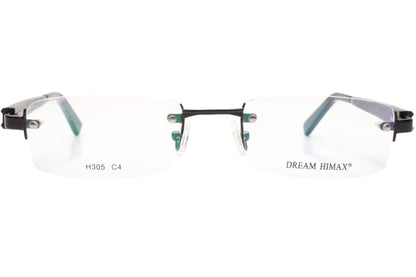 Dream Himax H305 Bronze Rimless Metal Luxury Italy Eyeglasses 55-21-140 Black C4 H305 Rimless Optical Frames ABC Optical Eyeglasses