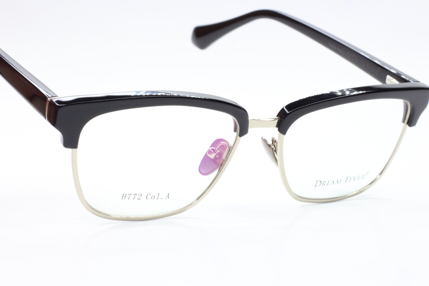 Dream Fever H772 Black Silver Clubmaster Designer Italy Eyeglasses Optical Frames ABC Optical Eyeglasses