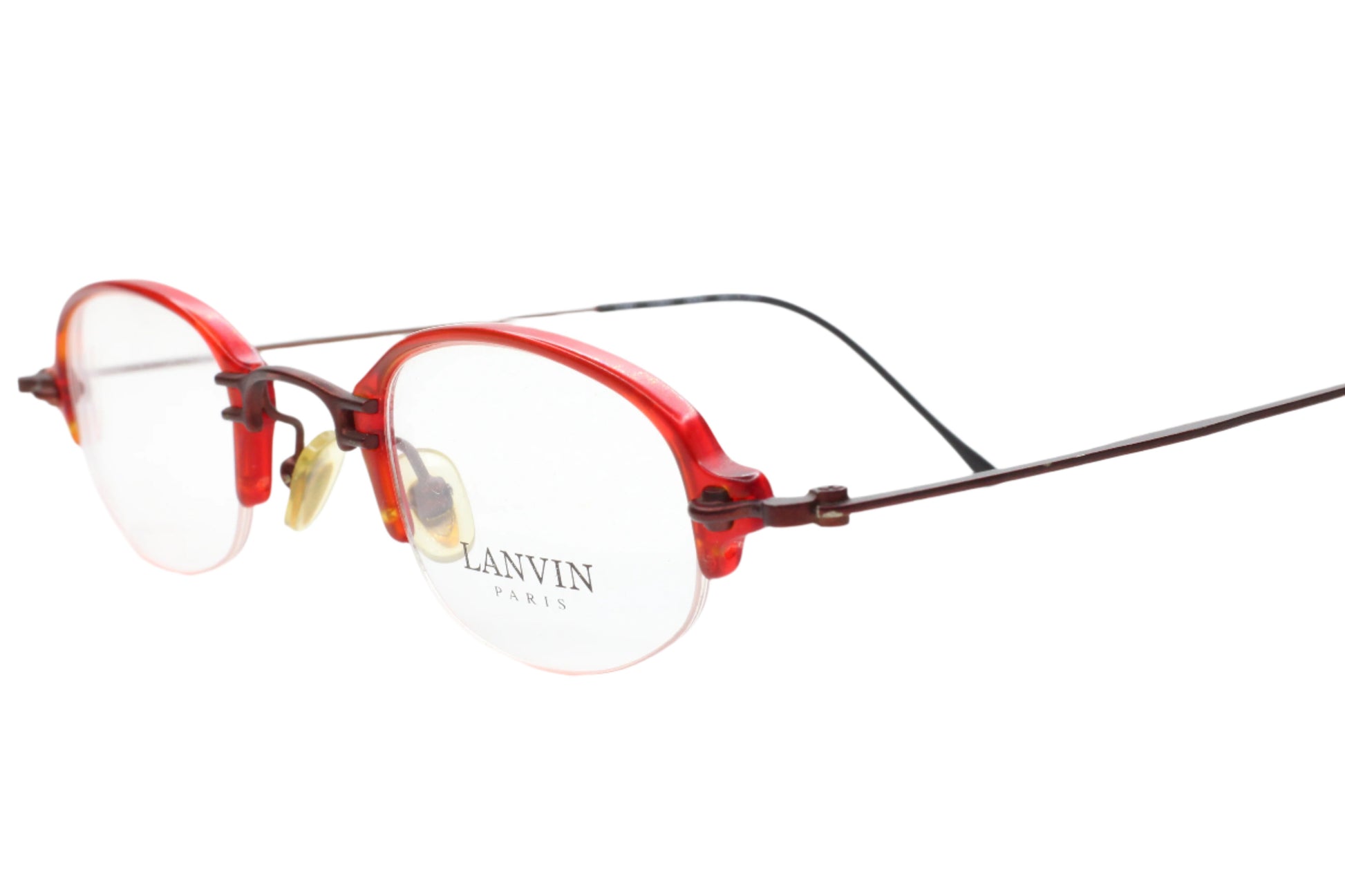 Lanvin 1281 004 Red Unisex Rectangle Semi Rimless France Eyeglasses Optical Lenses ABC Optical Eyeglasses