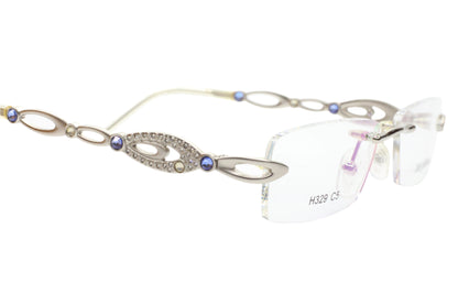 Dream Himax H329 Silver Rhinestones Rimless Luxury Italy Eyeglasses Optical Frames ABC Optical Eyeglasses