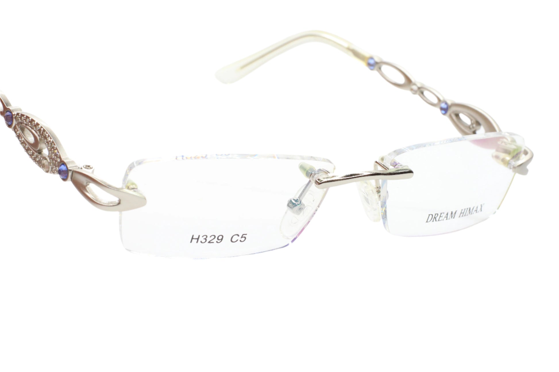 Dream Himax H329 Silver Rhinestones Rimless Luxury Italy Eyeglasses Optical Frames ABC Optical Eyeglasses