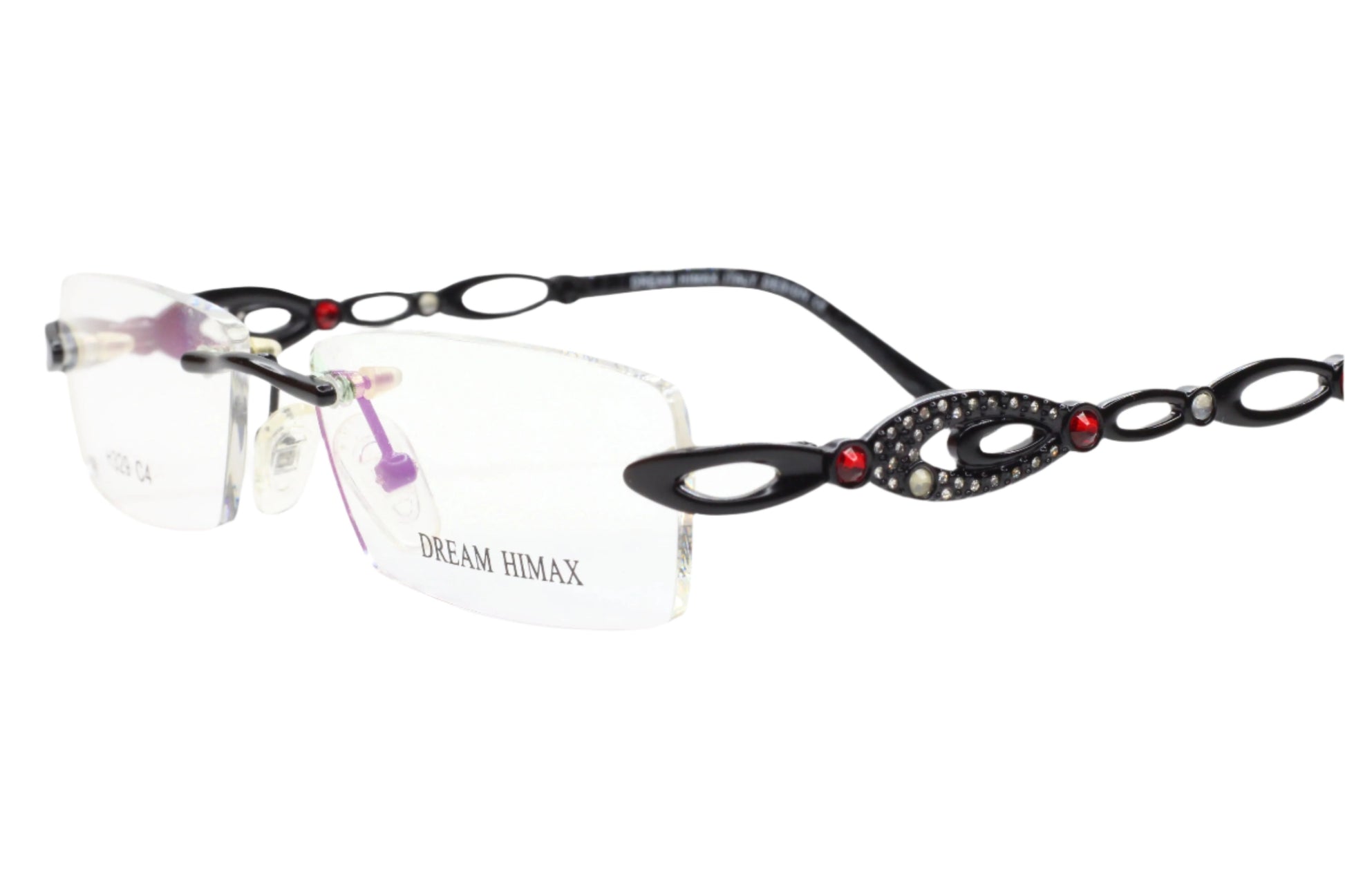 Dream Himax H329 Silver Rhinestones Rimless Luxury Italy Eyeglasses Optical Frames ABC Optical Eyeglasses