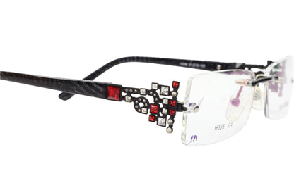 Dream Himax H336 Black Rhinestones Rimless Luxury Eyeglasses Optical Frames ABC Optical Eyeglasses