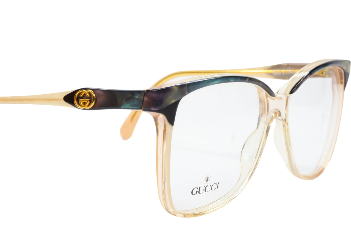 Gucci GG2106 63L Blue Pearl Gold Grey Fade Vintage Eyeglasses Optical Frames ABC Optical Eyeglasses