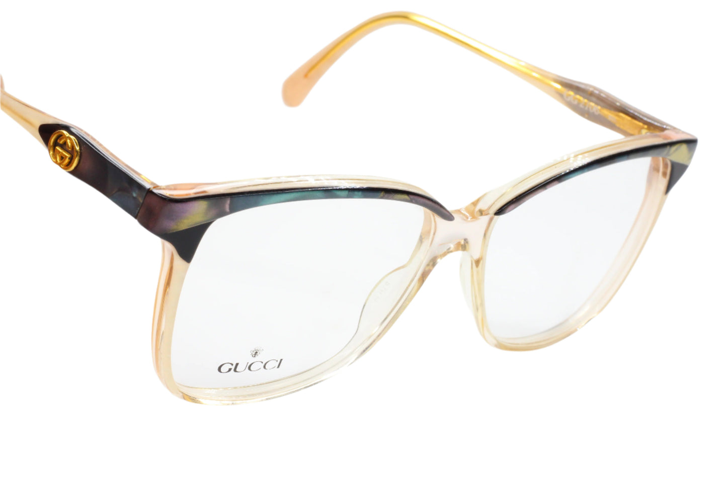 Gucci GG2106 63L Blue Pearl Gold Grey Fade Vintage Eyeglasses Optical Frames ABC Optical Eyeglasses