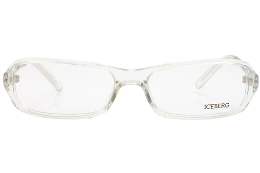 Iceberg IC07402 Crystal Clear Rectangle Designer Italy Eyeglasses 53-16-130 Crystal Clear Acetate Optical Frames ABC Optical Eyeglasses