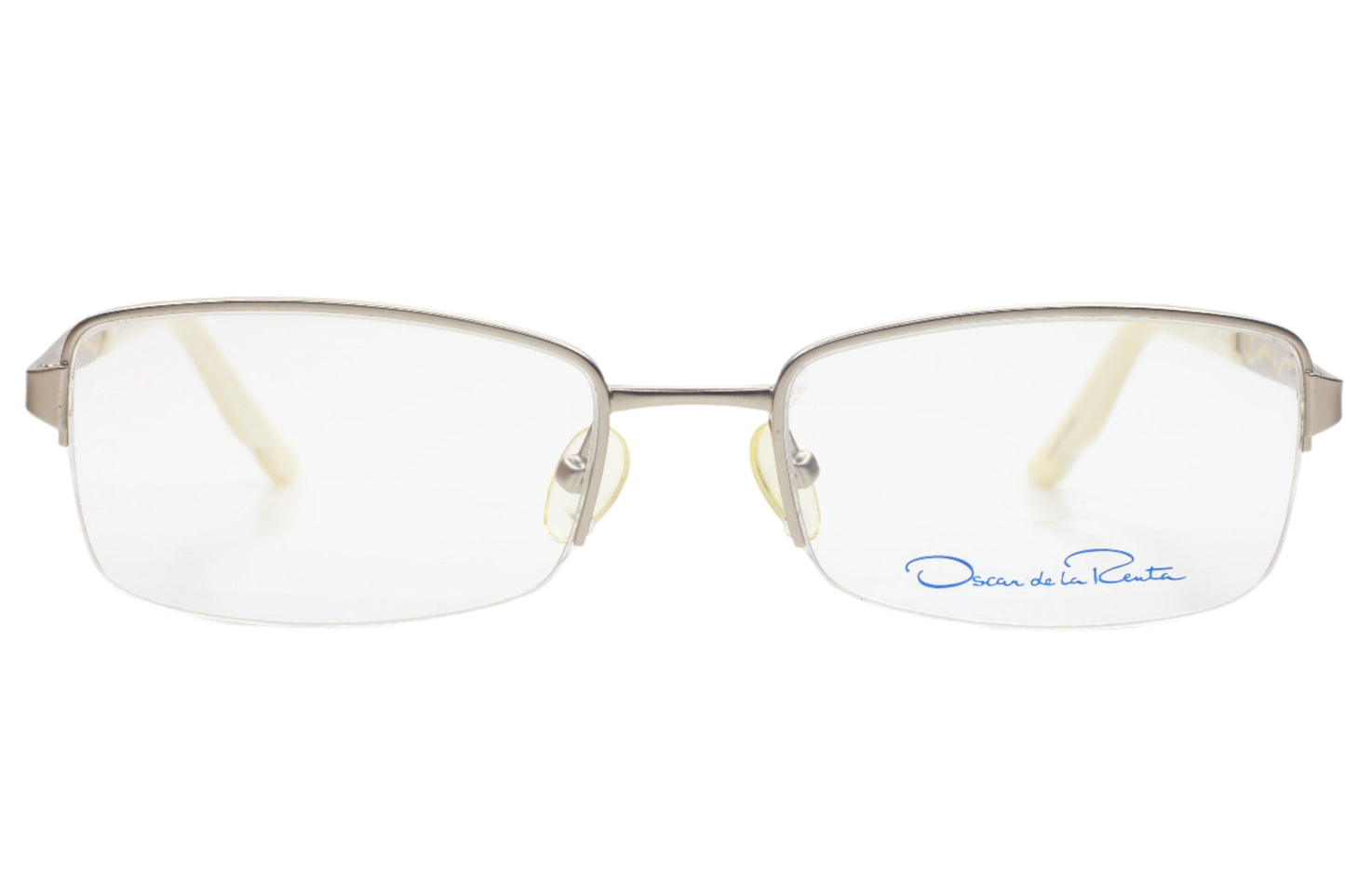 OSCAR DE LA RENTA OSL356 040 Silver Half Rimless Eyeglasses Optical Frames ABC Optical Eyeglasses