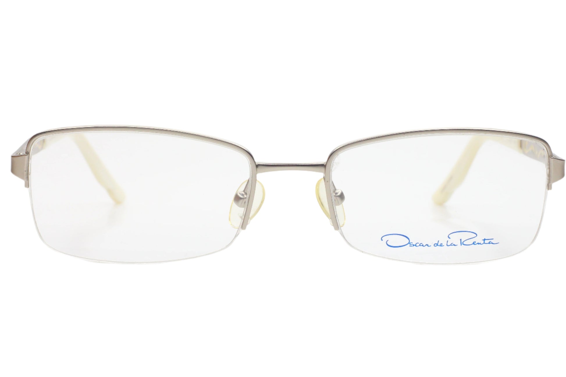 OSCAR DE LA RENTA OSL356 040 Silver Half Rimless Eyeglasses Optical Frames ABC Optical Eyeglasses