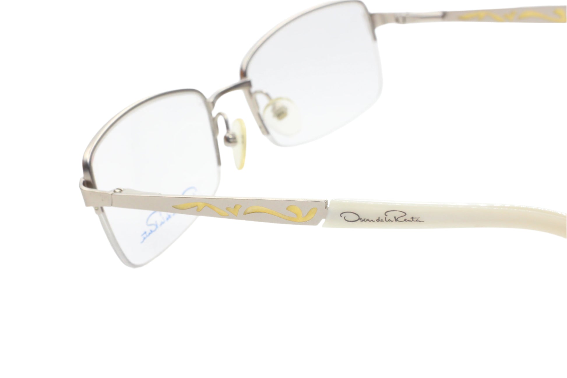 OSCAR DE LA RENTA OSL356 040 Silver Half Rimless Eyeglasses Optical Frames ABC Optical Eyeglasses