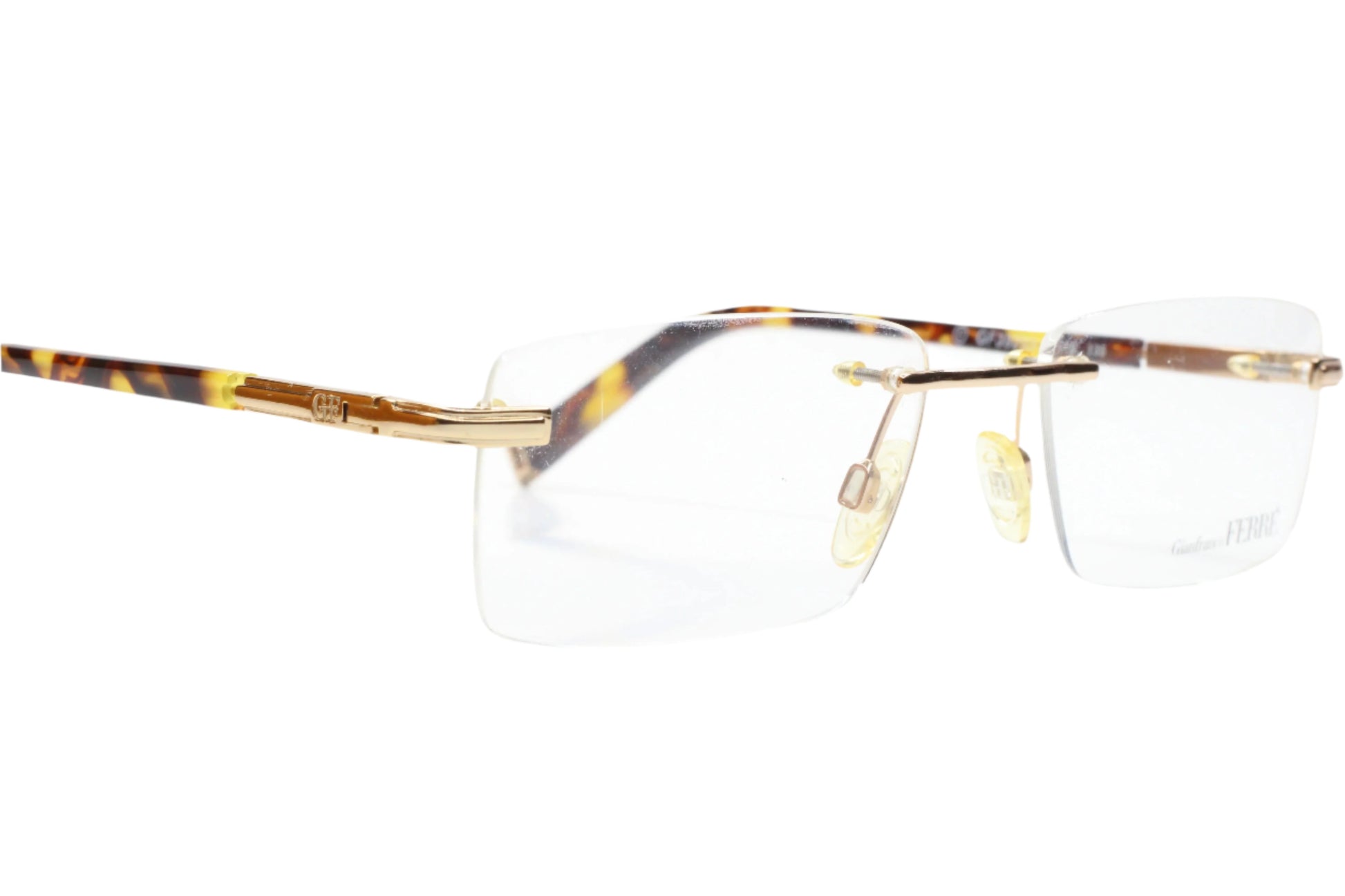 Gianfranco Ferre GF39203 Gold Havana Tortoise Rimless Italy Luxury Eyeglasses Optical Frames ABC Optical Eyeglasses