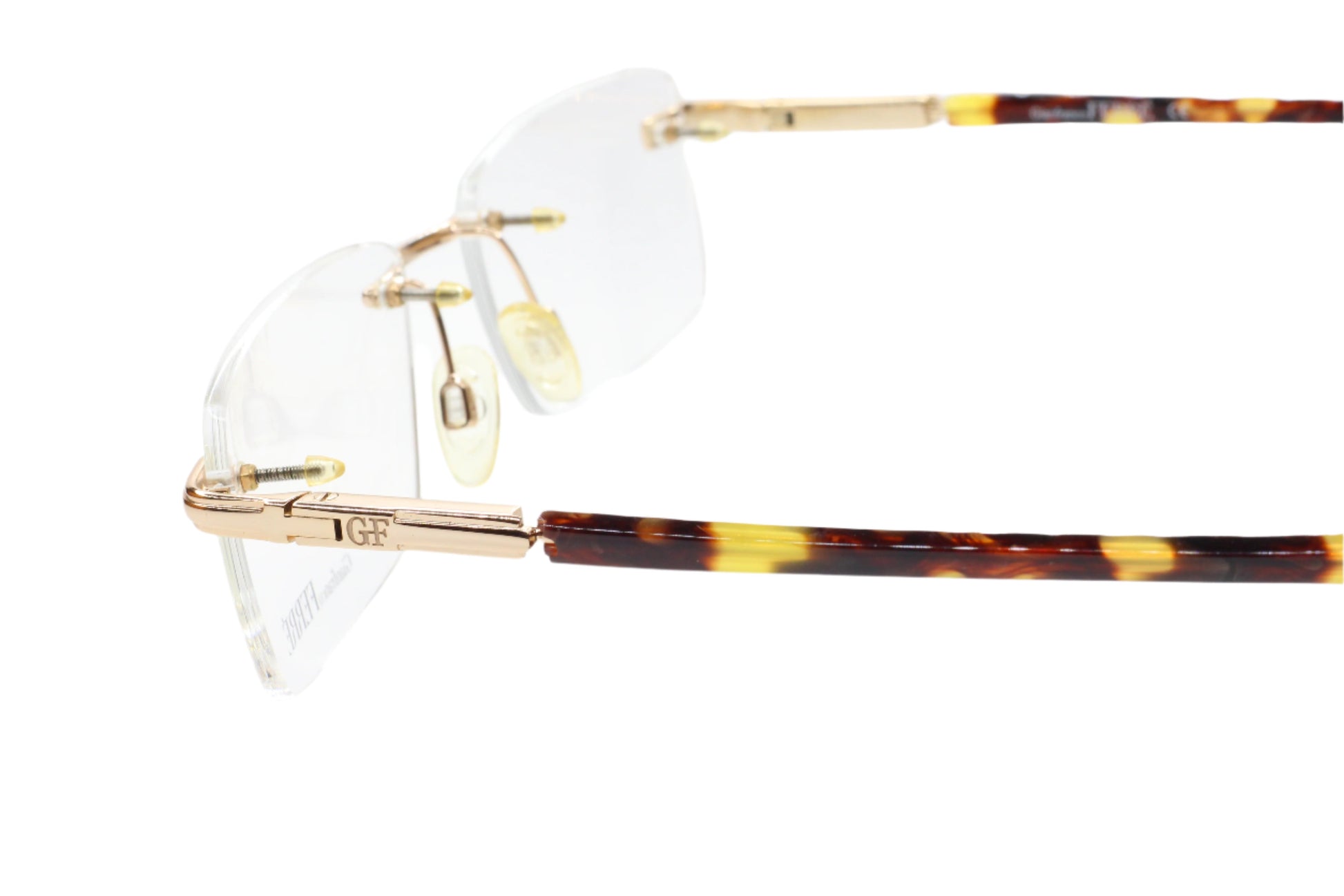 Gianfranco Ferre GF39203 Gold Havana Tortoise Rimless Italy Luxury Eyeglasses Optical Frames ABC Optical Eyeglasses