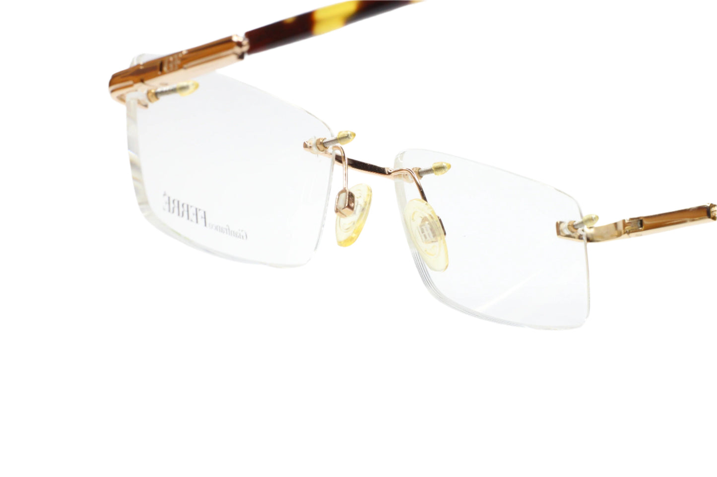 Gianfranco Ferre GF39203 Gold Havana Tortoise Rimless Italy Luxury Eyeglasses Optical Frames ABC Optical Eyeglasses