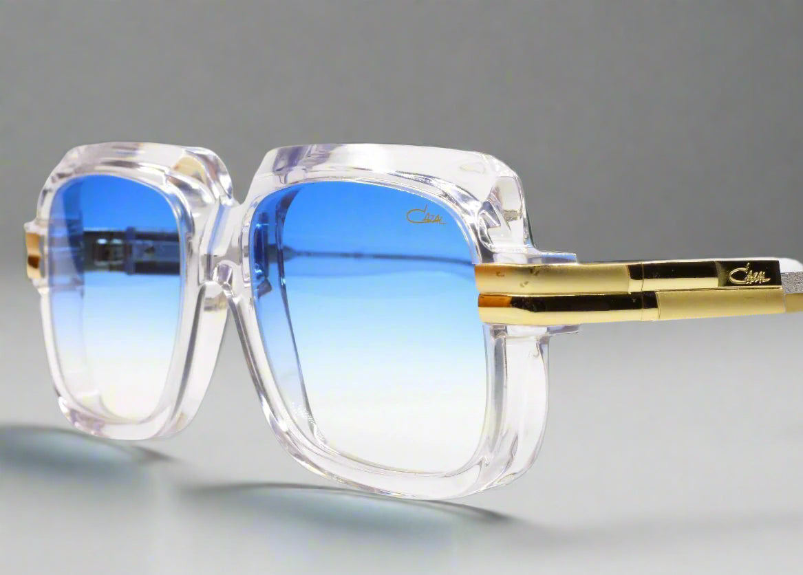 Cazal 607 3 Crystal Clear Gold Gradient Legends Luxury Sunglasses MA