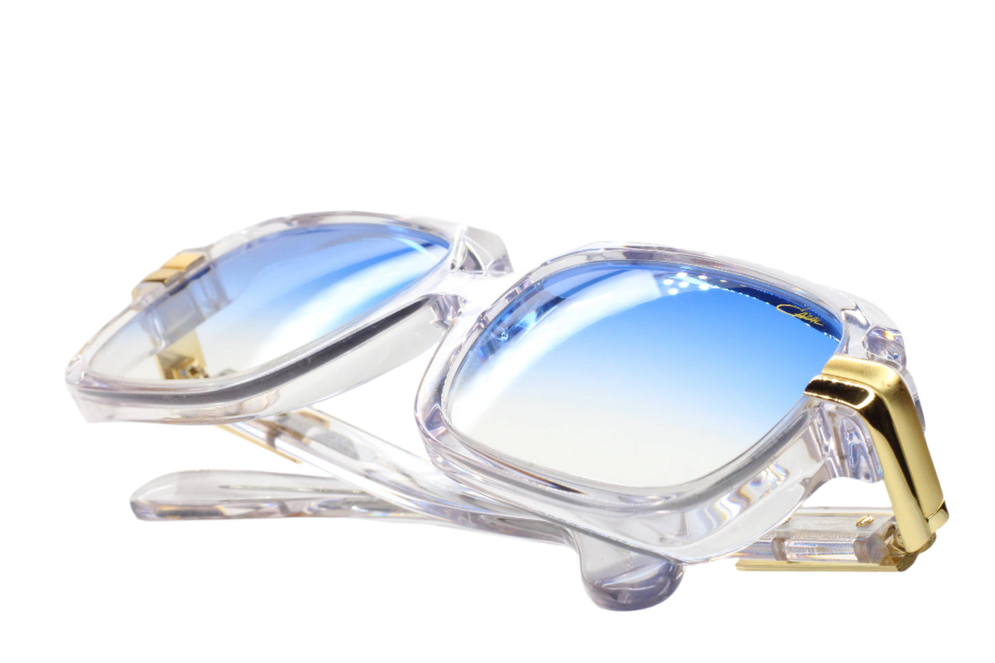 Cazal 607/3 Crystal Clear Gold Blue Gradient Legends Luxury Sunglasses -Ma Optical Frames ABC Optical sunglasses