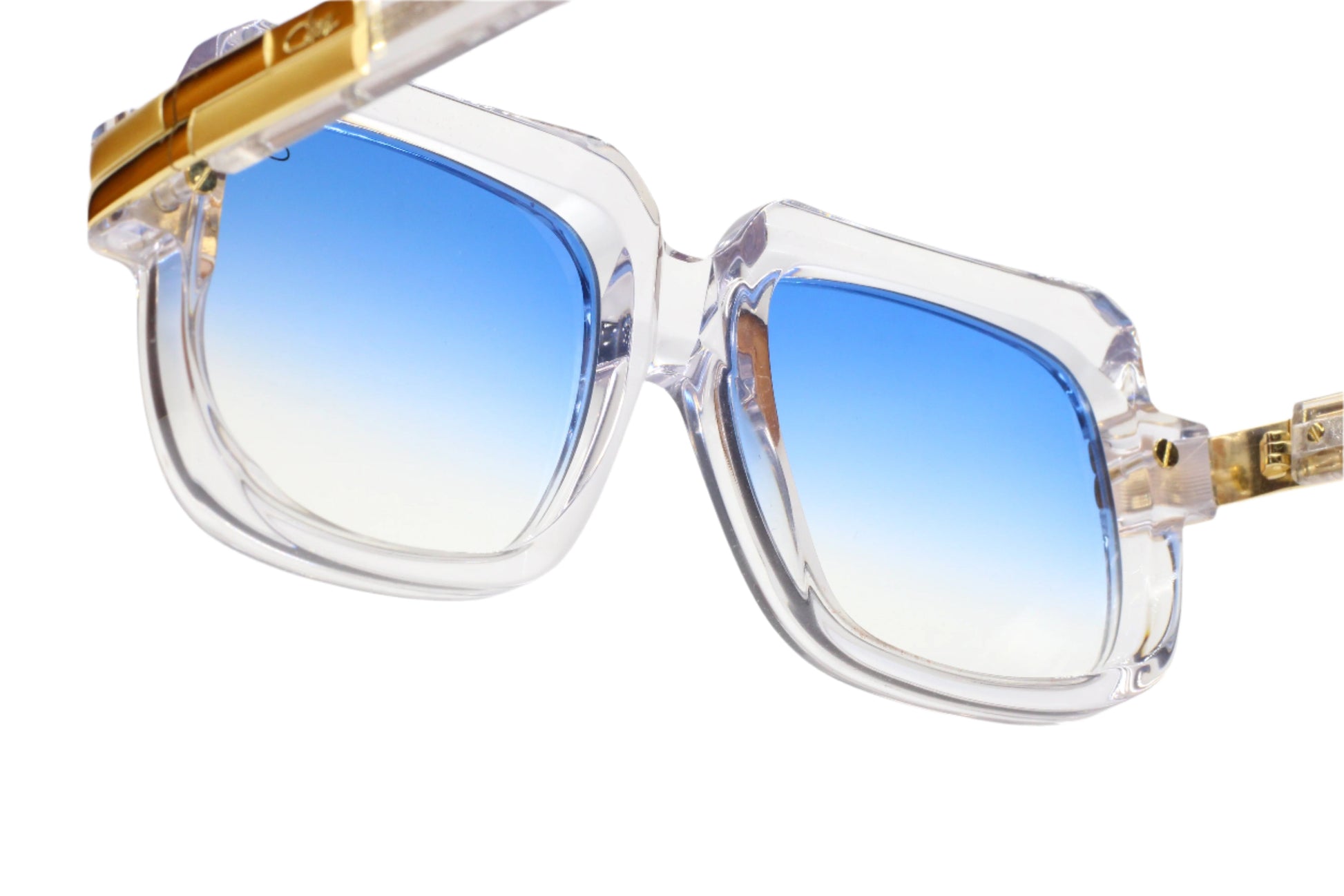 Cazal 607/3 Crystal Clear Gold Blue Gradient Legends Luxury Sunglasses -Ma Optical Frames ABC Optical sunglasses