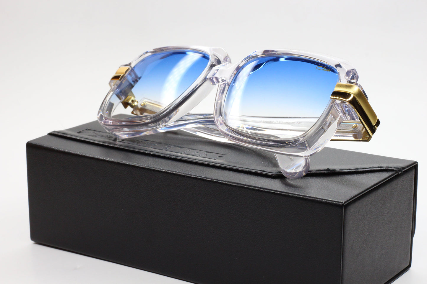 Cazal 607/3 Crystal Clear Gold Blue Gradient Legends Luxury Sunglasses -Ma Optical Frames ABC Optical sunglasses