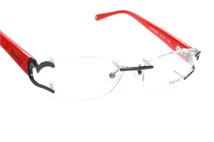 Moschino MO05303 Red Black Hearts Rimless Luxury Italy Eyeglasses Optical Frames ABC Optical Eyeglasses