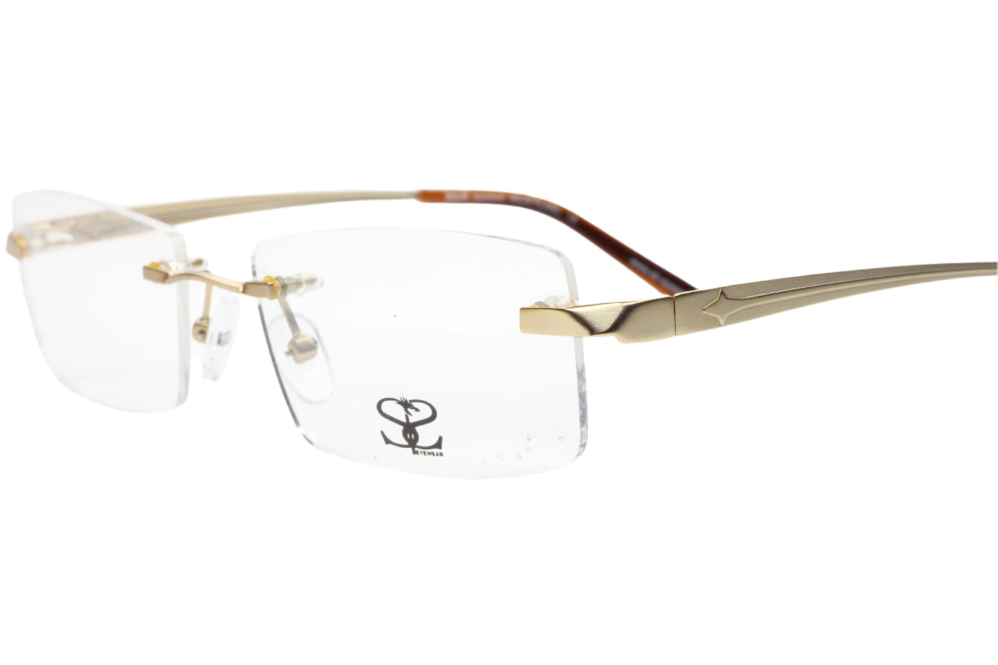 SLR Eyewear Mod.720 C3 Gold Rimless Nederland Designer Eyeglasses 33-18-135 Gold Metal Optical Frames ABC Optical Eyeglasses