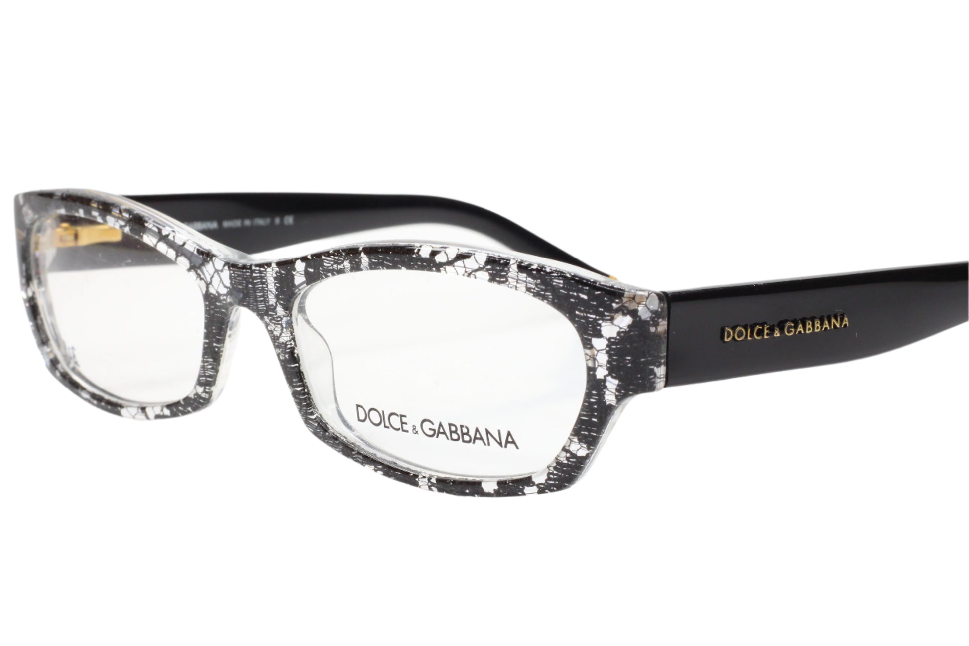 Dolce & Gabbana DG3115 1895 Clear Black Lace Gold Luxury Italy Eyeglasses Optical Frames ABC Optical Eyeglasses