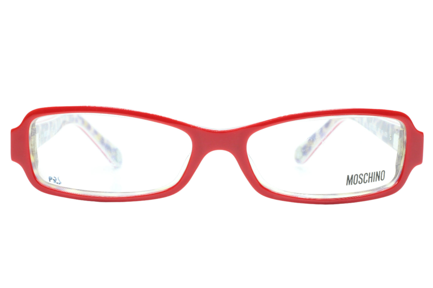 Moschino MO02002 Red Silver Hearts Acetate Designer Italy Eyeglasses 52-16-135 Red Acetate Optical Frames ABC Optical Eyeglasses