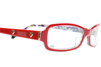 Moschino MO02002 Red Silver Hearts Acetate Designer Italy Eyeglasses Optical Frames ABC Optical Eyeglasses