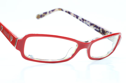 Moschino MO02002 Red Silver Hearts Acetate Designer Italy Eyeglasses Optical Frames ABC Optical Eyeglasses