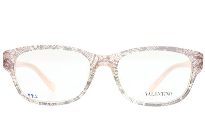 Valentino V2629 610 Brown Snake Skin Clear Luxury Italy Eyeglasses -Wo 51-17-130 Brown Snake Skin Acetate Optical Frames ABC Optical Eyeglasses