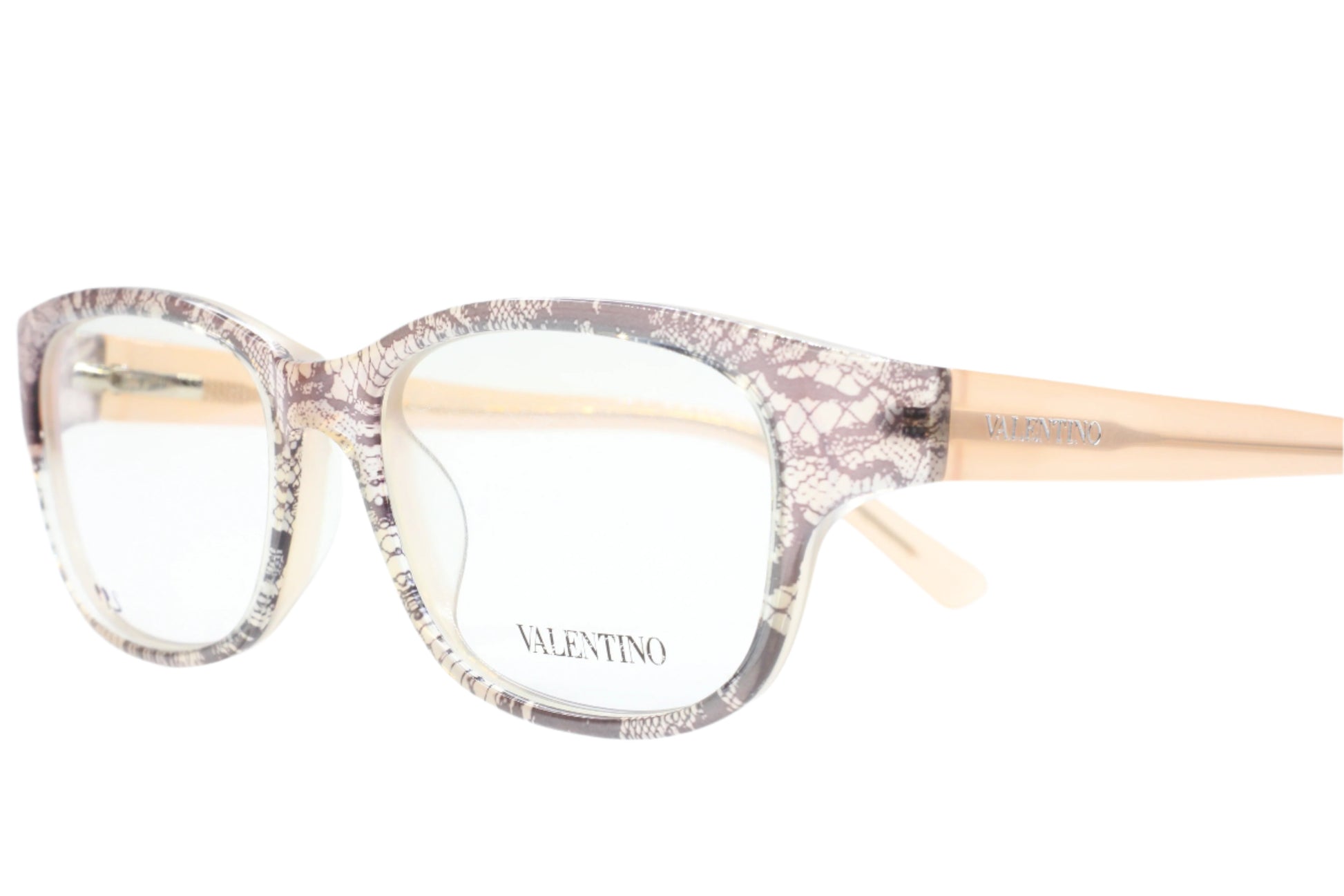 Valentino V2629 610 Brown Snake Skin Clear Luxury Italy Eyeglasses -Wo Optical Frames ABC Optical Eyeglasses