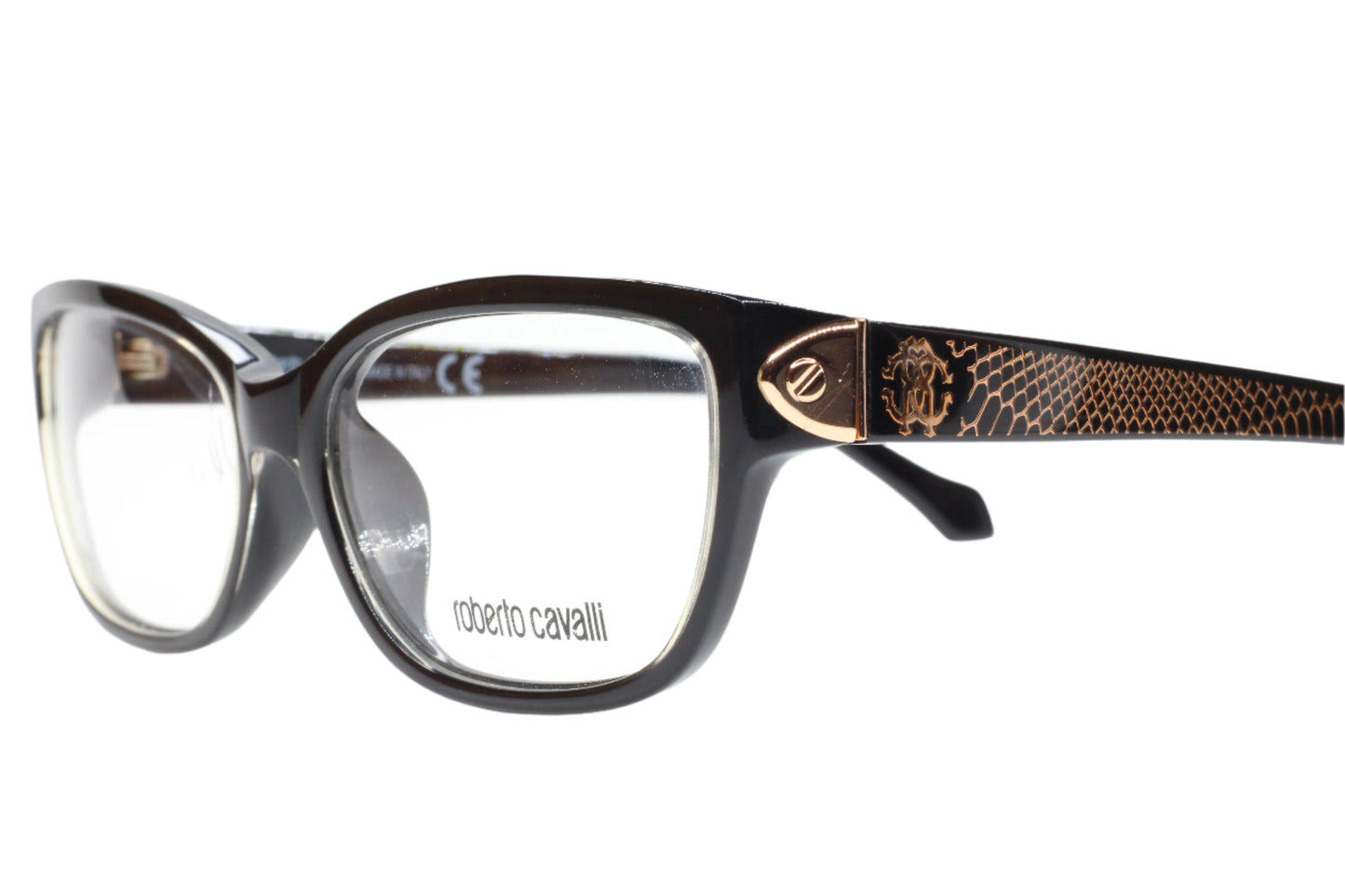 Roberto Cavalli RC770U 001 Grande Soeur Black Gold Luxury Italy Eyeglasses 55-17-135 Black Acetate Optical Frames ABC Optical Eyeglasses