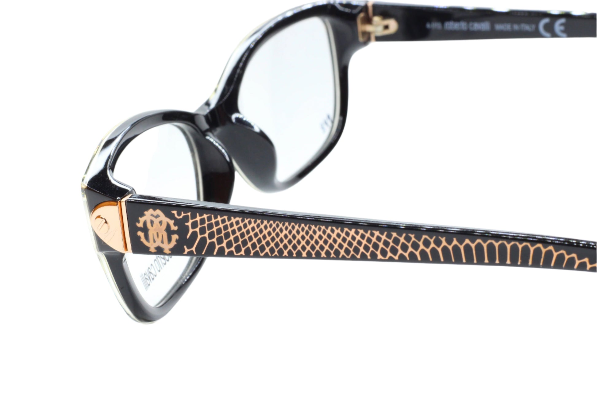 Roberto Cavalli RC770U 001 Grande Soeur Black Gold Luxury Italy Eyeglasses Optical Frames ABC Optical Eyeglasses