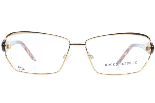 Rock & Republic RR021 073 Gold Groove Luxury Italy Eyeglasses -Wo 52-14-135 Metal Groove Optical Frames ABC Optical Eyeglasses