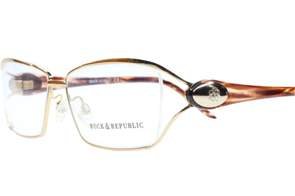 Rock & Republic RR021 073 Gold Groove Luxury Italy Eyeglasses -Wo Optical Frames ABC Optical Eyeglasses