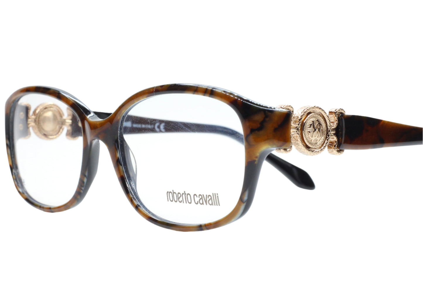 Roberto Cavalli Haiti 773 056 Brown Havana Gold Luxury Italy Eyeglasses -Wo Optical Frames ABC OPTICAL Eyeglasses