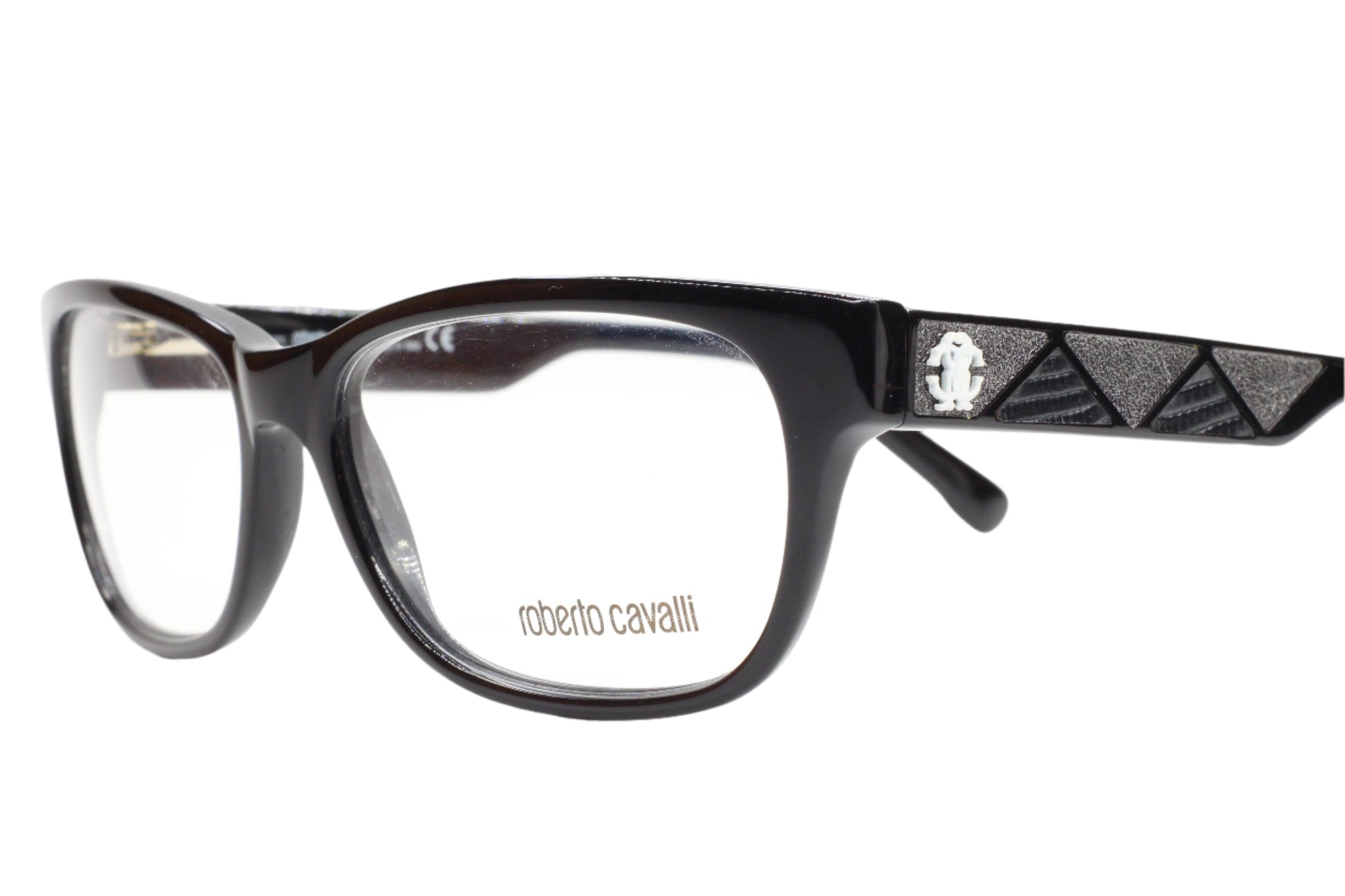 Roberto Cavalli Sandalo 630 001 Black Silver Luxury Italy Eyeglasses 56-15-140 Black Acetate Optical Frames ABC Optical Eyeglasses