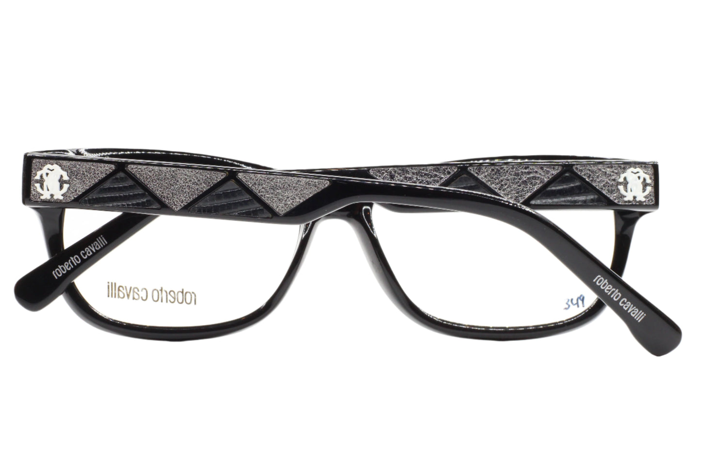 Roberto Cavalli Sandalo 630 001 Black Silver Luxury Italy Eyeglasses Optical Frames ABC Optical Eyeglasses