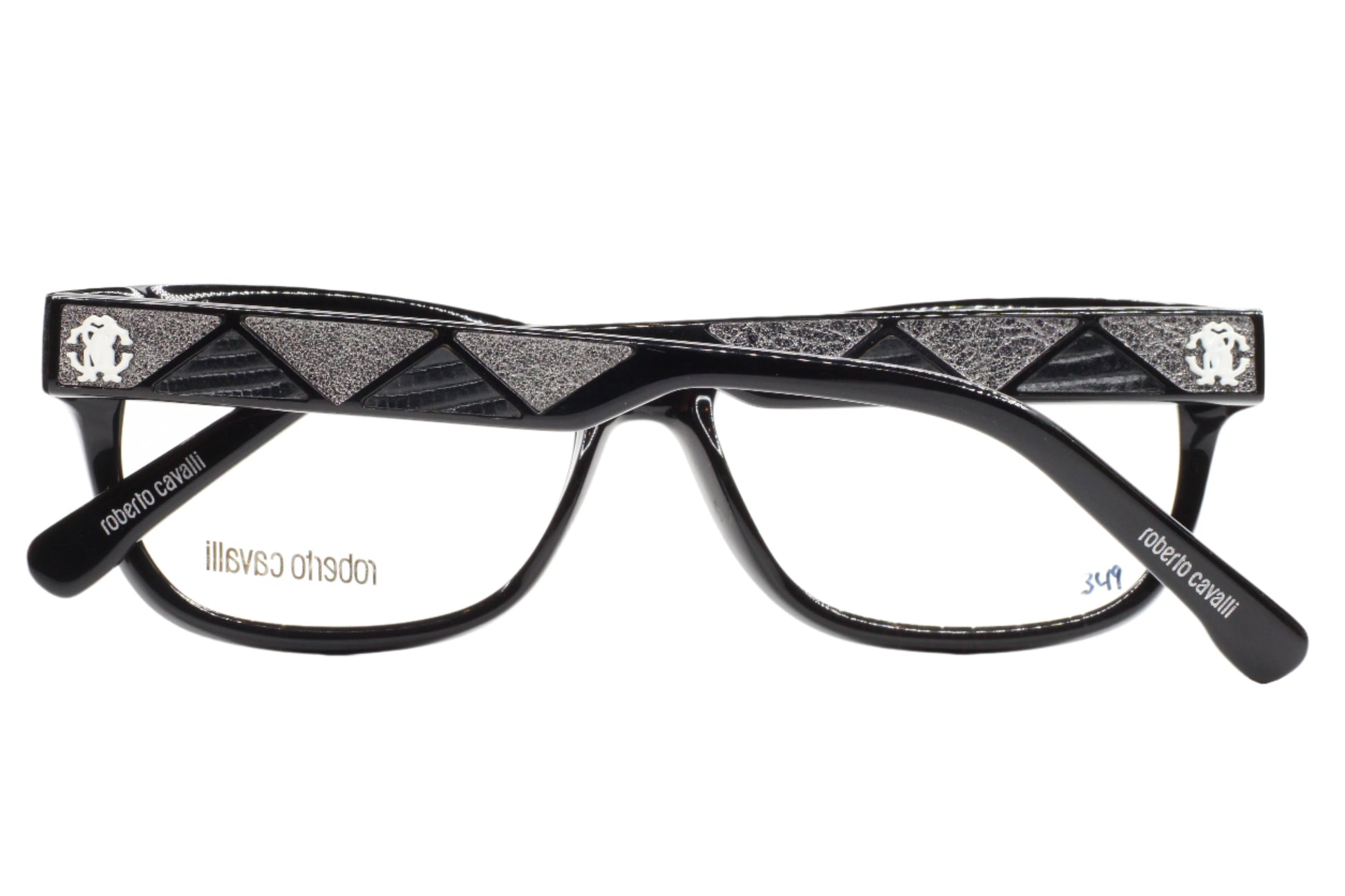 Roberto Cavalli Sandalo 630 001 Black Silver Luxury Italy Eyeglasses Optical Frames ABC Optical Eyeglasses