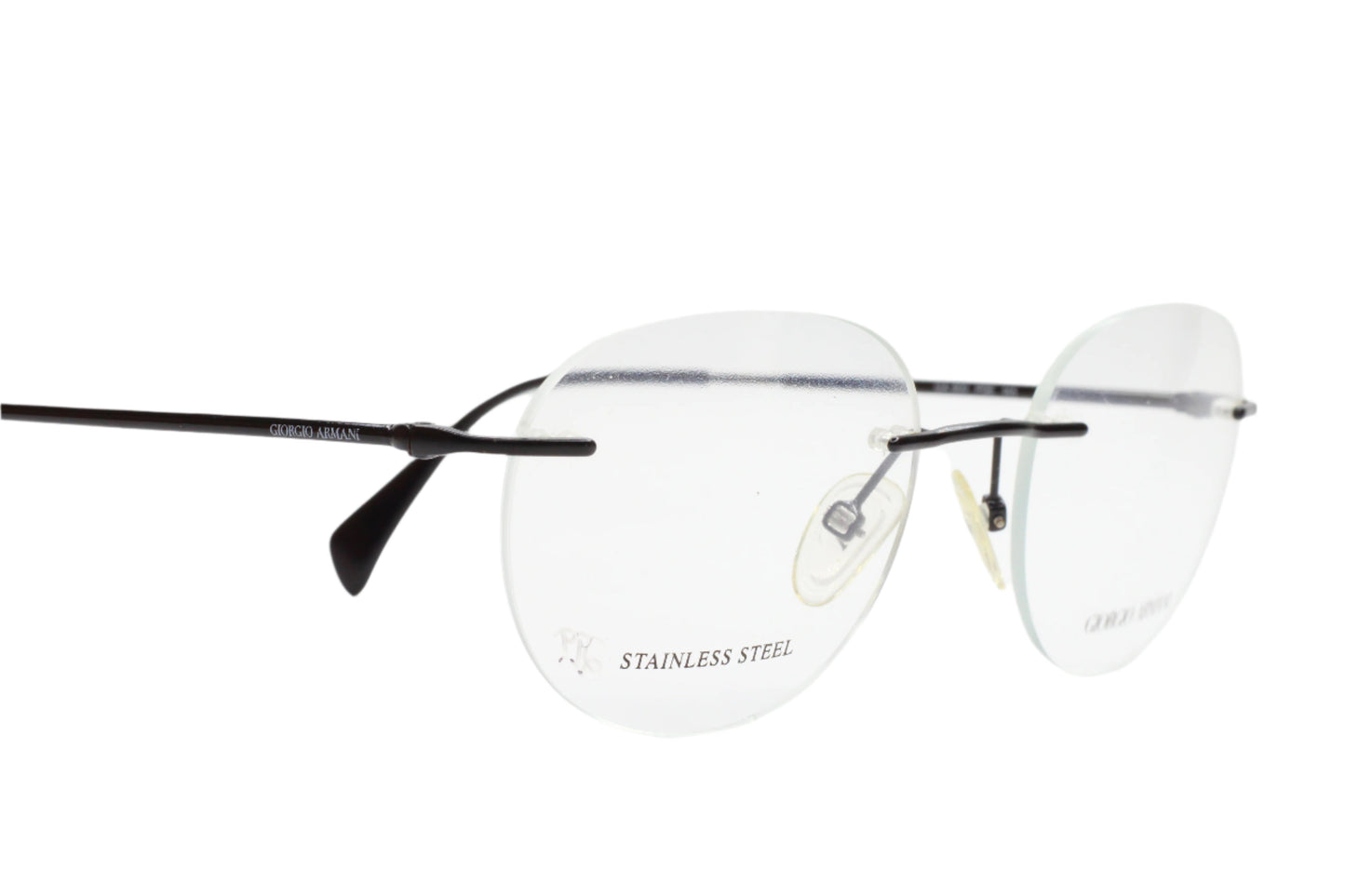 Giorgio Armani GA800 PDE Black Rimless Luxury Italy Eyeglasses -Ma Optical Frames ABC Optical Eyeglasses