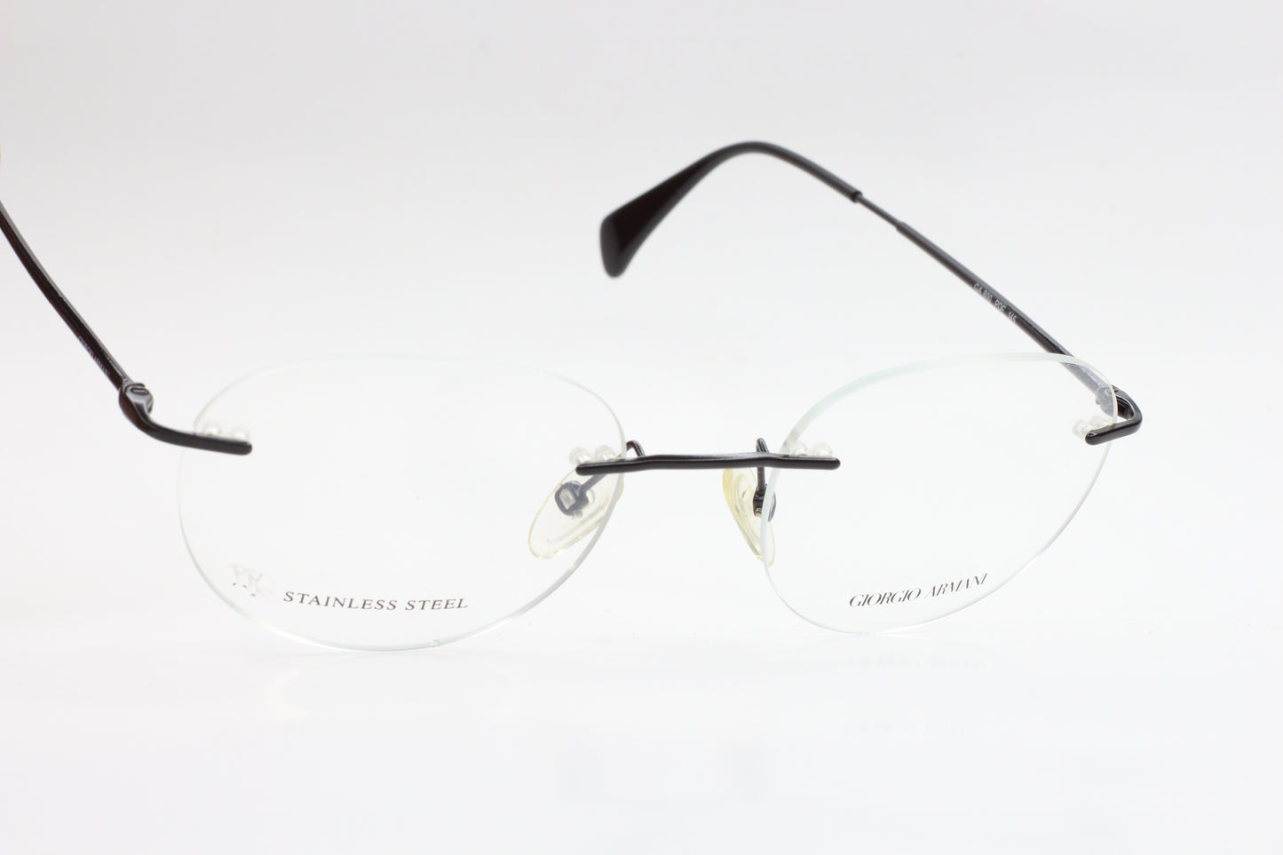 Giorgio Armani GA800 PDE Black Rimless Luxury Italy Eyeglasses -Ma Optical Frames ABC Optical Eyeglasses