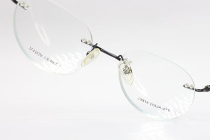 Giorgio Armani GA800 PDE Black Rimless Luxury Italy Eyeglasses -Ma Optical Frames ABC Optical Eyeglasses