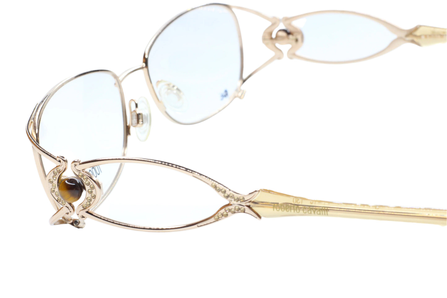 Roberto Cavalli Tiglio 631 028 Gold Brown Luxury Italy Eyeglasses -Wo Optical Frames ABC OPTICAL Eyeglasses