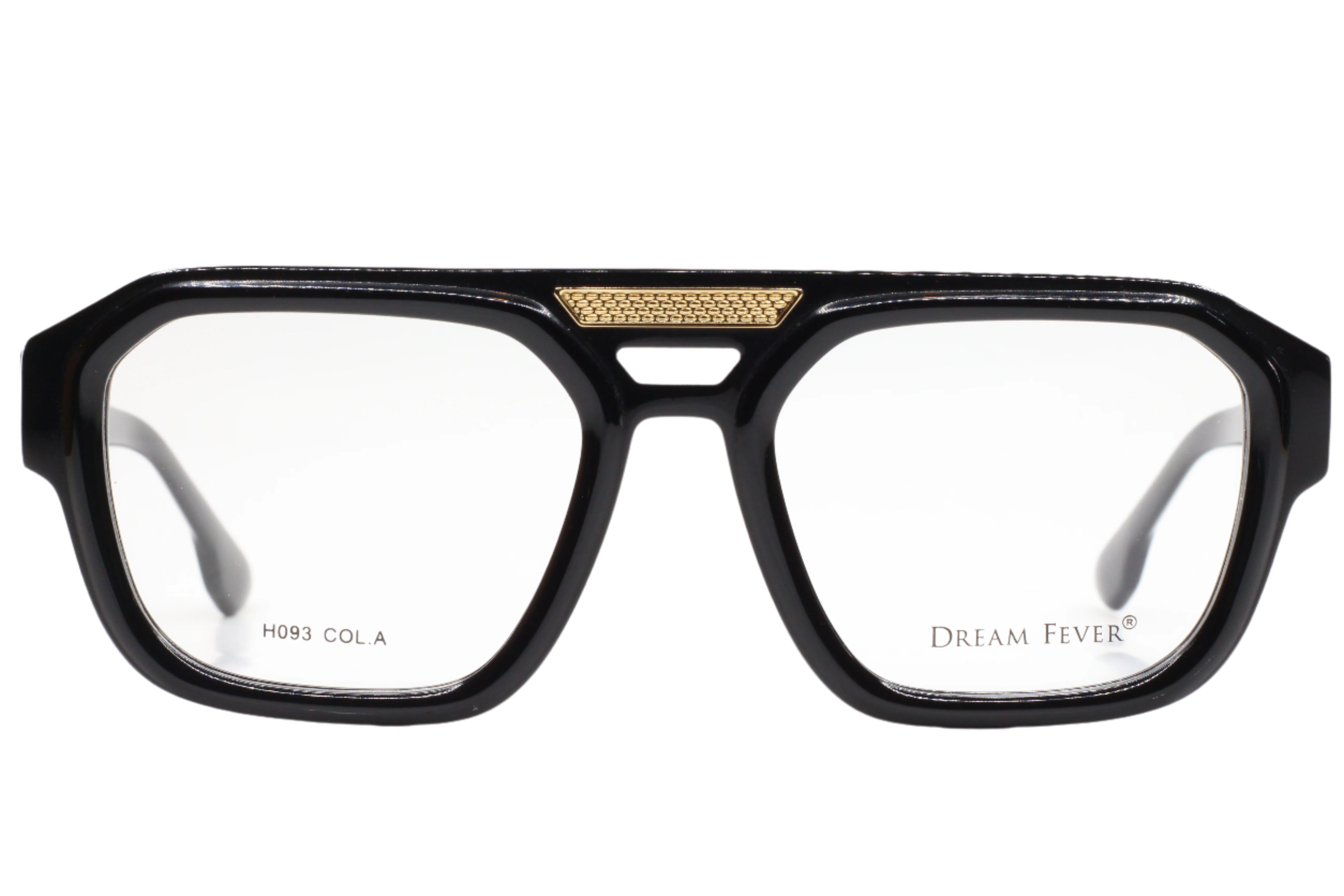 Dream Fever H093 Black Gold Designer Fashion Italy Eyeglasses -Ma