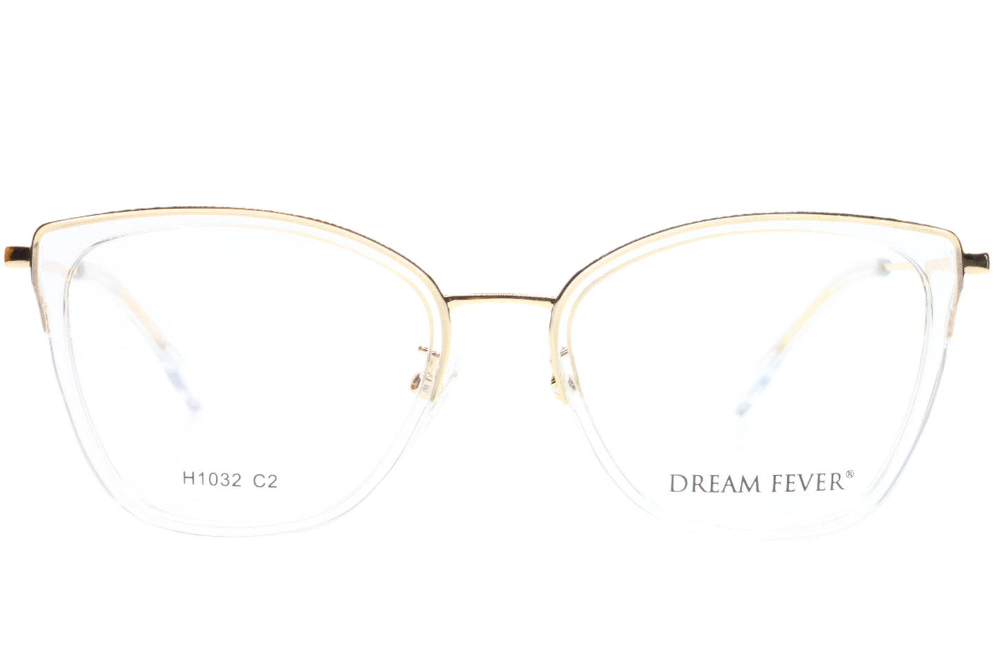 Dream Fever K1032 Crystal Gold Designer Fashion Italy Eyeglasses -Wo 53-19-145 Crystal Clear Gold K1032 Metal Optical Frames ABC Optical Eyeglasses