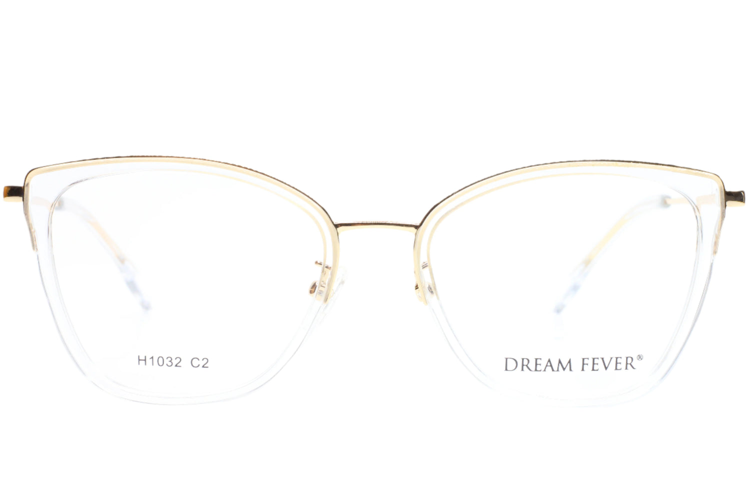 Dream Fever K1032 Crystal Gold Designer Fashion Italy Eyeglasses -Wo 53-19-145 Crystal Clear Gold K1032 Metal Optical Frames ABC Optical Eyeglasses