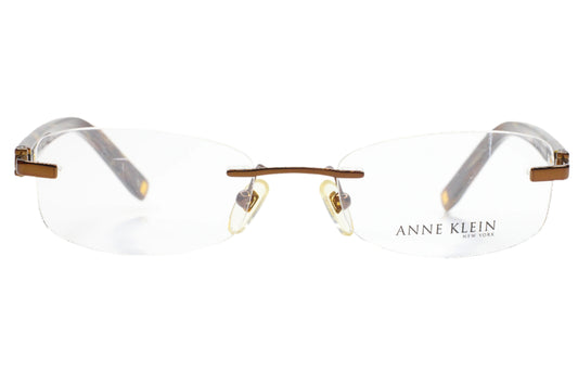 Anne Klein AK9121 571 Bronze Gold Tortoise Rimless Luxury Eyeglasses 52-17-135 Bronze Rimless Optical Frames ABC Optical Eyeglasses