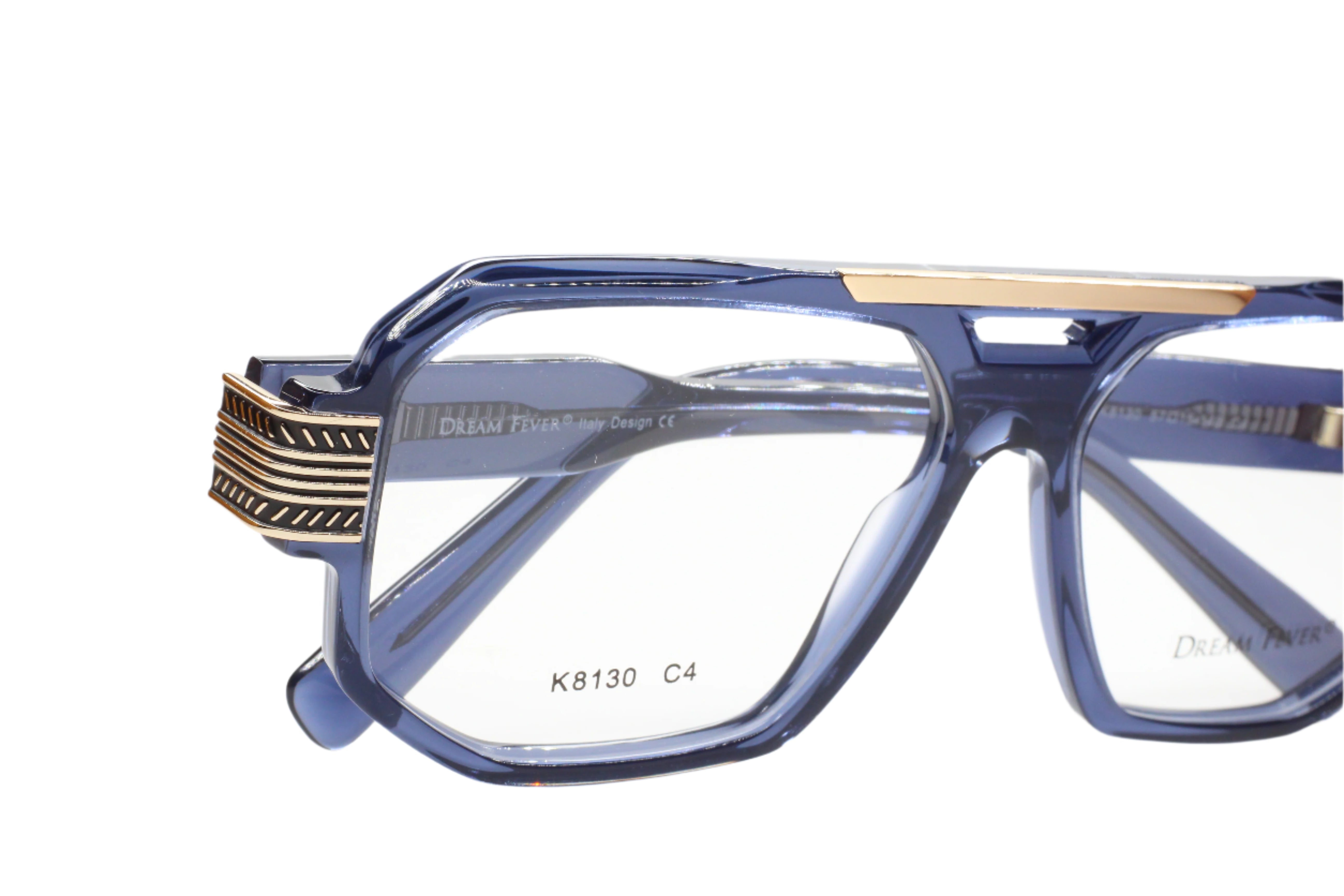 Dream Fever K8130 Crystal Blue Silver Luxury Italy Eyeglasses -Ma