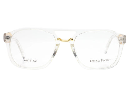 Dream Fever K8172 Crystal Clear Gold Designer Italy Eyeglasses -Ma 54-19-145 Crystal Gold Acetate Optical Frames ABC OPTICAL Eyeglasses