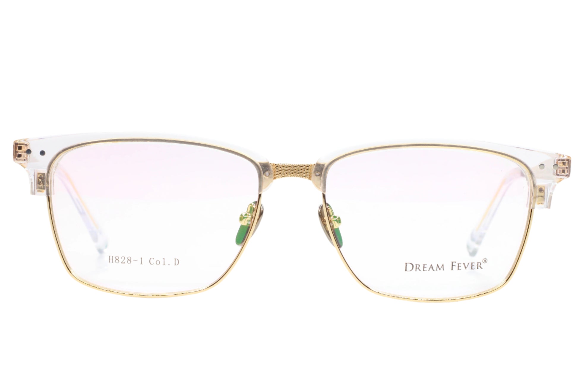 Dream Fever H828 Crystal Clear Gold Luxury Italy Eyeglasses -Ma 58-17-145 Crystal Gold Metal Optical Frames ABC OPTICAL Eyeglasses