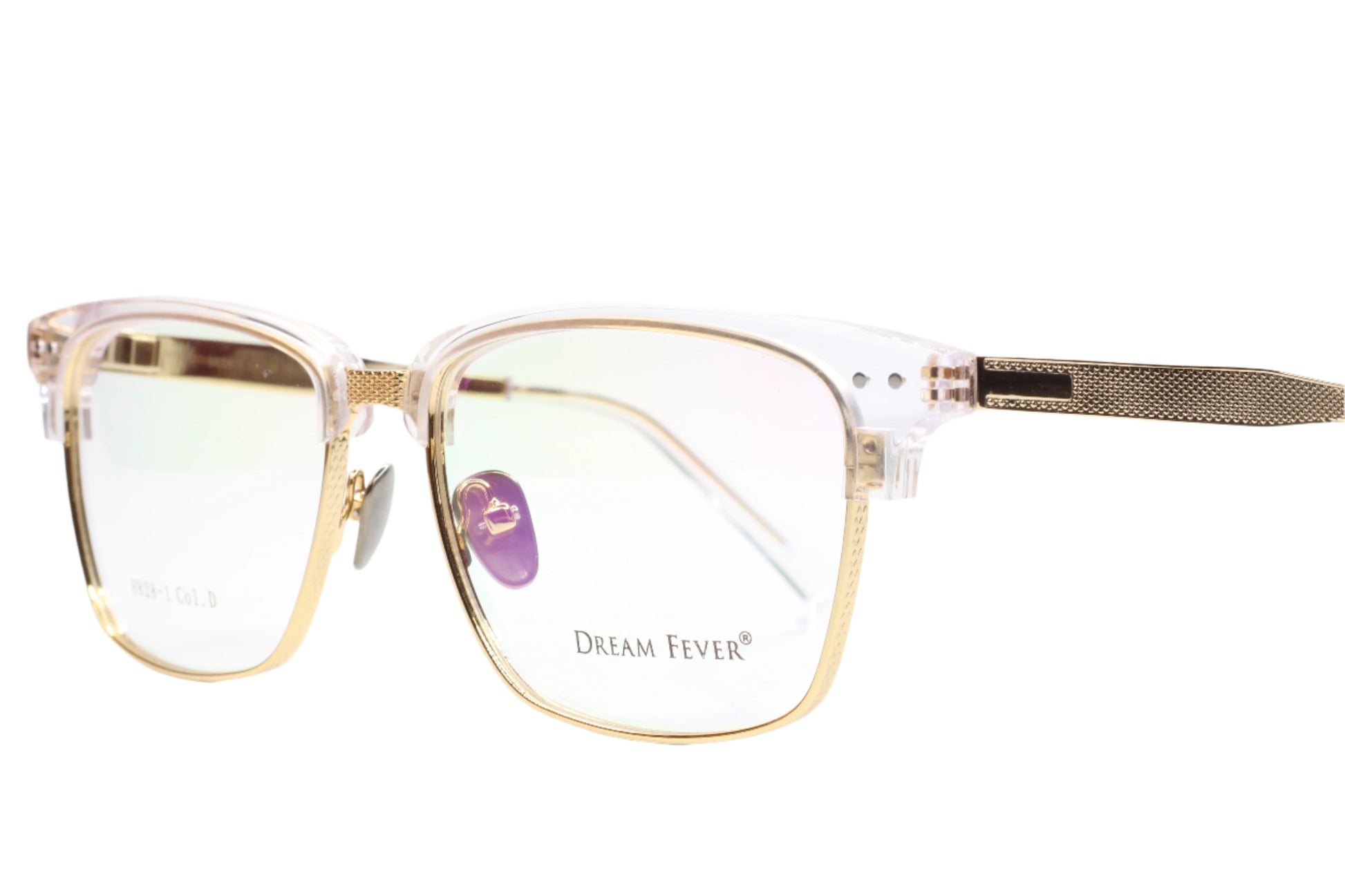 Dream Fever H828 Crystal Clear Gold Luxury Italy Eyeglasses -Ma Optical Frames ABC OPTICAL Eyeglasses